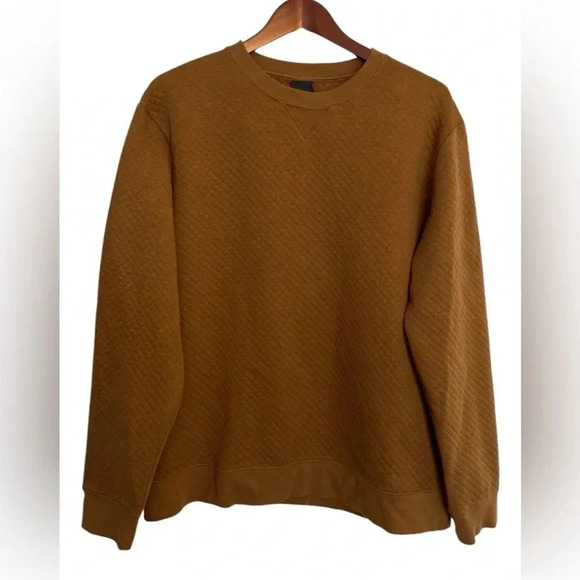 H&M brown  men quilted sweater size large - Picture 1 of 7